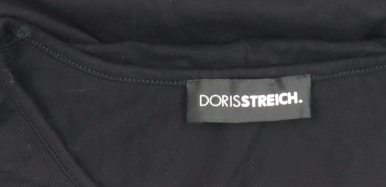 Doris Streich Womens Black Tunic Top Size 14 Long Sleeve Relaxed Fit