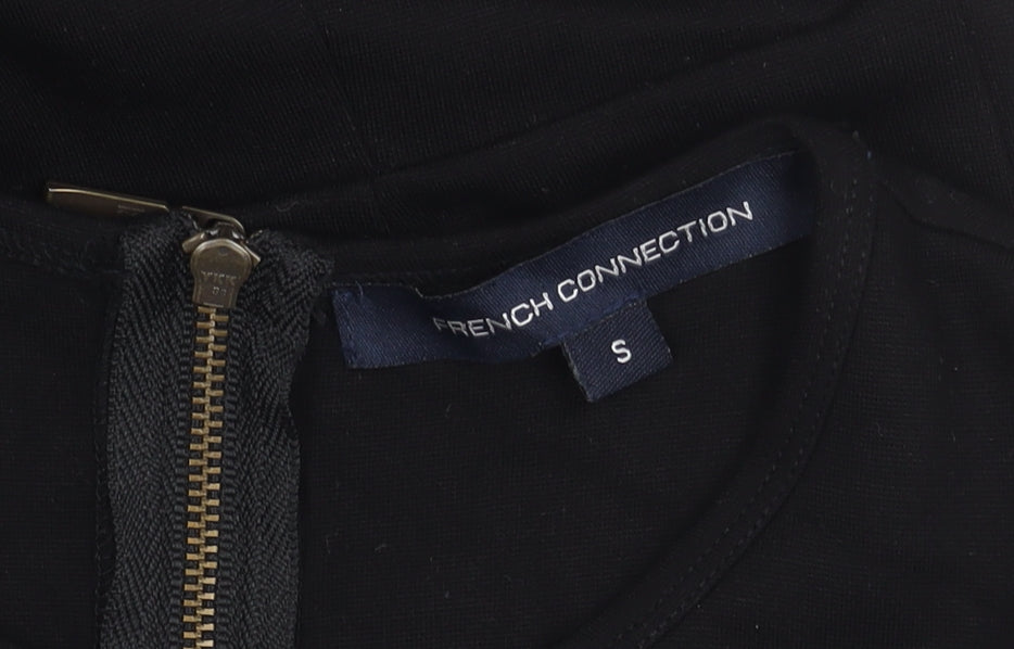 French Connection Women’s Black Sleeveless Sheath Dress S Knee Length