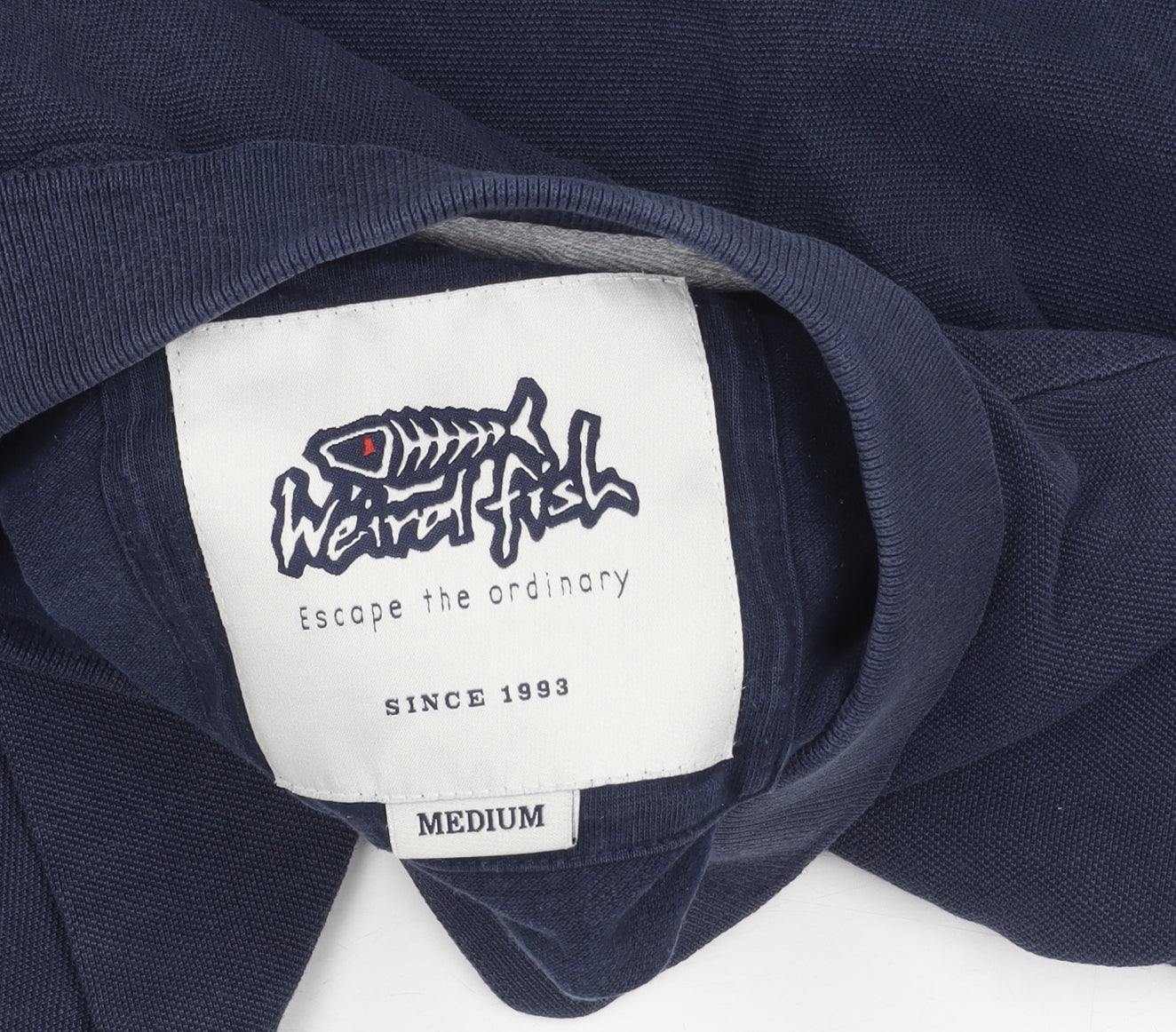 Weird Fish Men's Blue Polo Shirt Size M Cotton Short Sleeve
