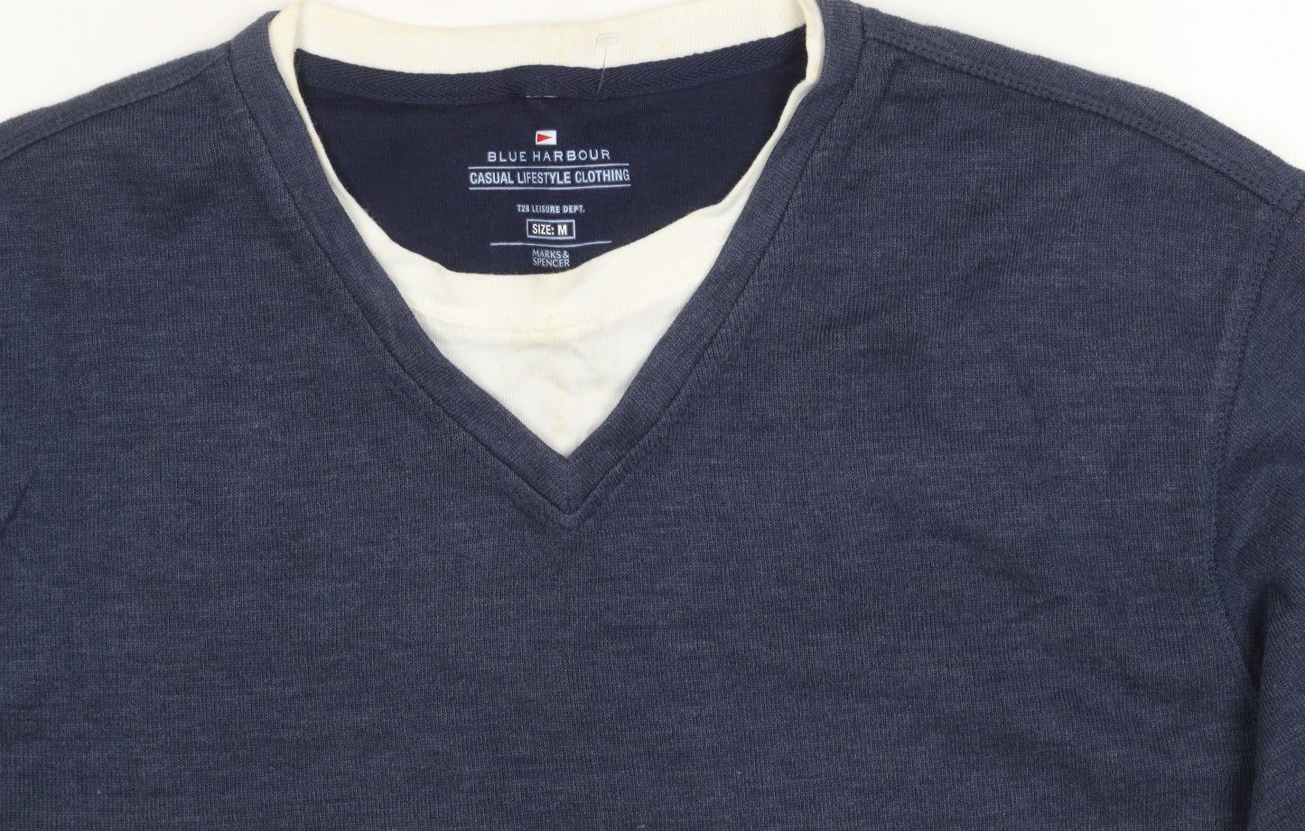 Unisex Adults UK Size M Marks and Spencer Blue Pullover Jumper