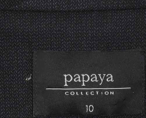 Papaya Women Black Size 10 Tailored Polyester Suit Jacket Blazer
