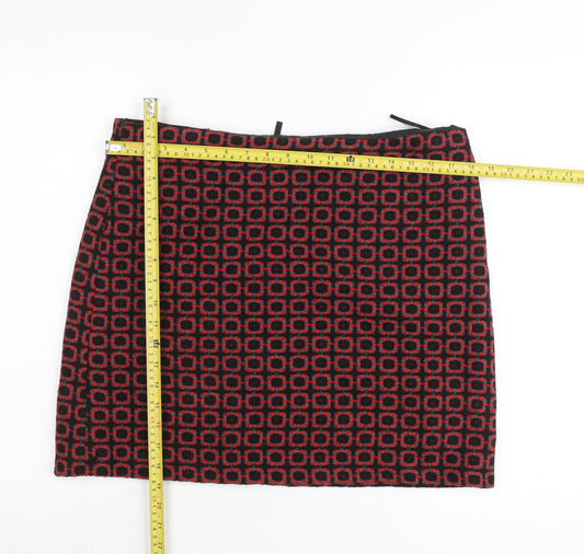 Marks and Spencer Women’s Red Black Geometric Pencil Skirt Size 14
