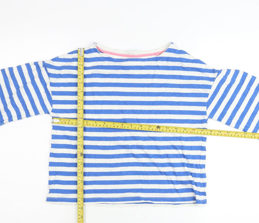 Boden Teens Blue Striped 3/4 Sleeve Cotton T-Shirt Size 12