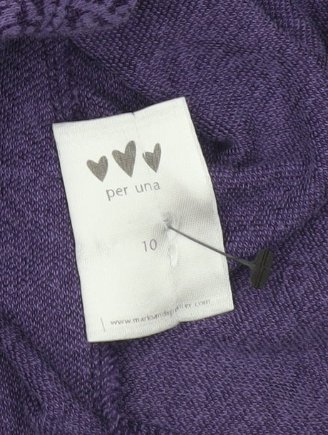 Marks and Spencer Per Una Womens Purple Floral Tunic Blouse Size 10