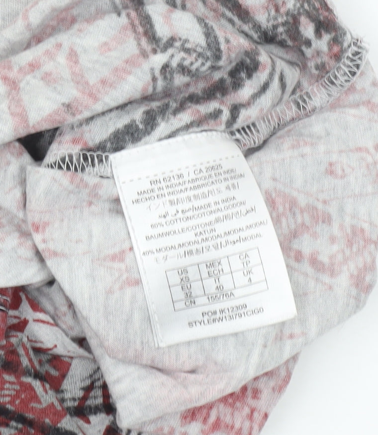 Womens UK Size XS GUESS Multicoloured Basic T-Shirt