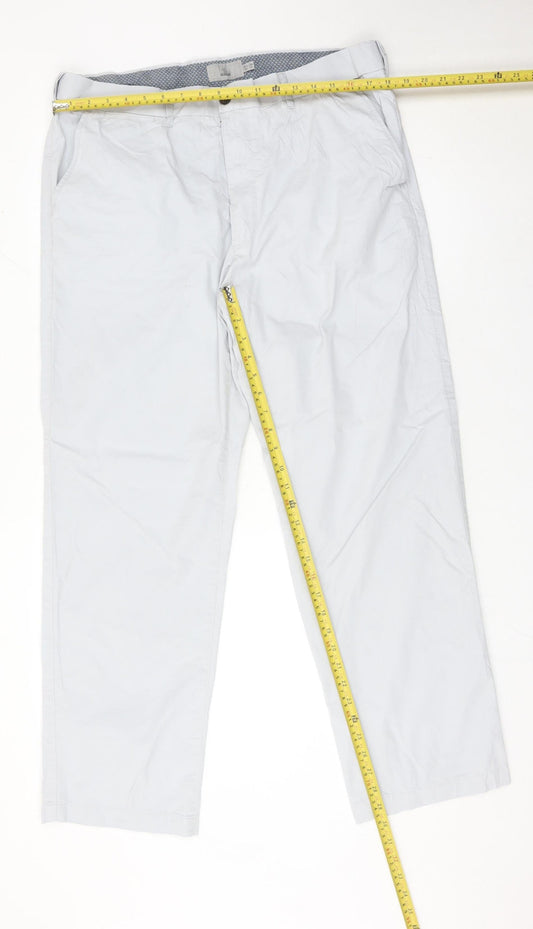 Marks and Spencer Mens Grey Chino Trousers 38W 31L Regular Fit