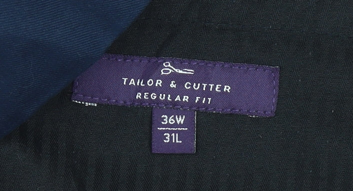 Tailor & Cutter Men’s Blue Regular Fit 36W 31L Dress Trousers