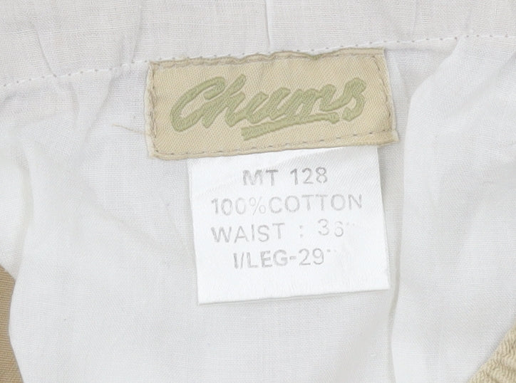 Chums Men's Beige Chino Trousers 36W 29L Cotton Straight Leg