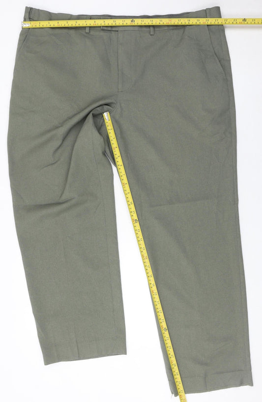 Marks and Spencer Men's Green Chino Trousers 44W 29L Regular Fit