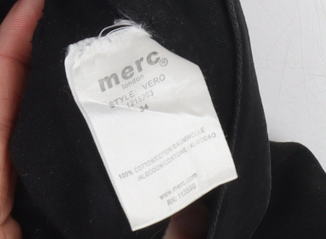 Merc London Men’s Black Chino Trousers Size 34 Straight Leg Cotton