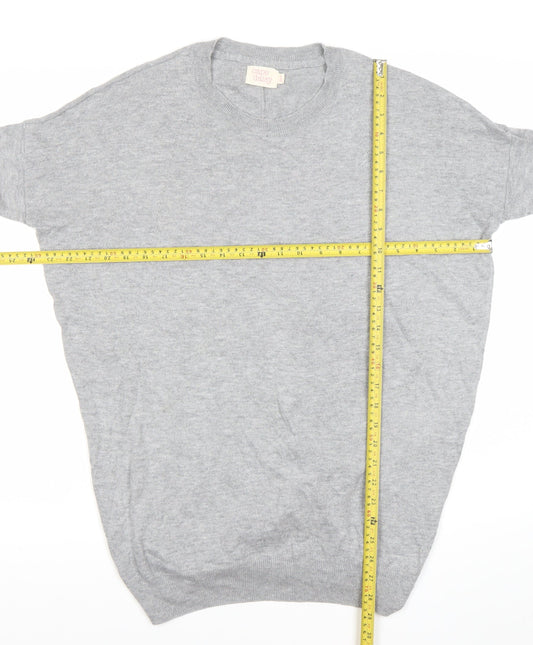 Cape Daisy Womens Grey M Cardigan Jumper Crew Neck Knit
