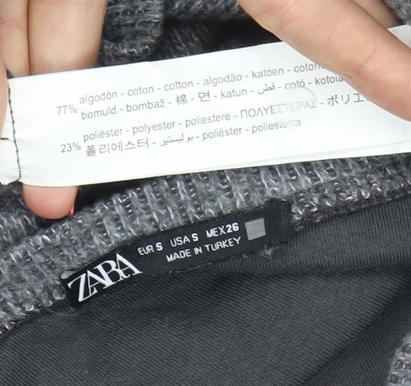 Zara Women’s Grey Knit Crew Neck Pullover Jumper Size 8
