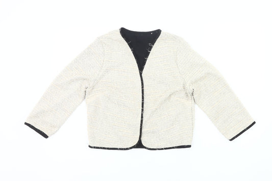 Additional front view of Atmosphere Women Ivory Tweed Blazer Jacket, size 12, Lined