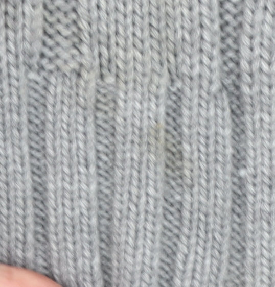 Blue Inc Mens Grey XL Hooded Full Zip Cable Knit Jumper