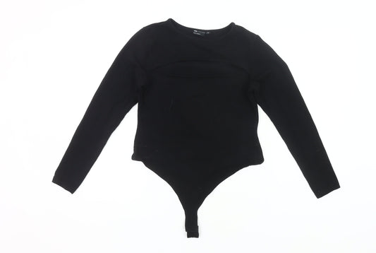 ASOS Women’s Black Long Sleeve Bodysuit UK 12 Cotton Stretch