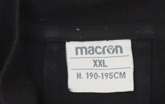 Macron Men’s Black Glasgow Warriors Polo Shirt 2XL Rugby Casual
