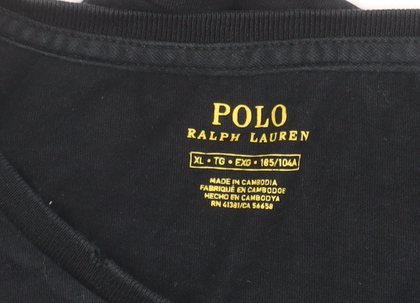 Ralph Lauren Mens Black XL Polo Logo Crew Neck Cotton T-Shirt
