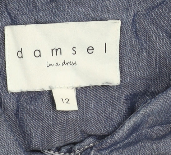 Damsel in a Dress Women’s Blue Lyocell Button-Up Shirt Size 12