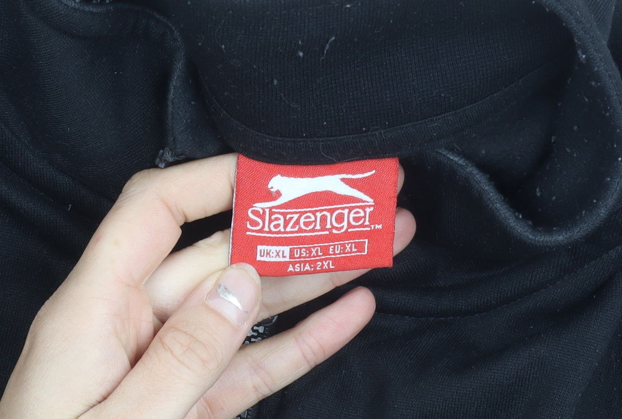 Slazenger Mens Black XL Full Zip Track Jacket Casual Sportswear