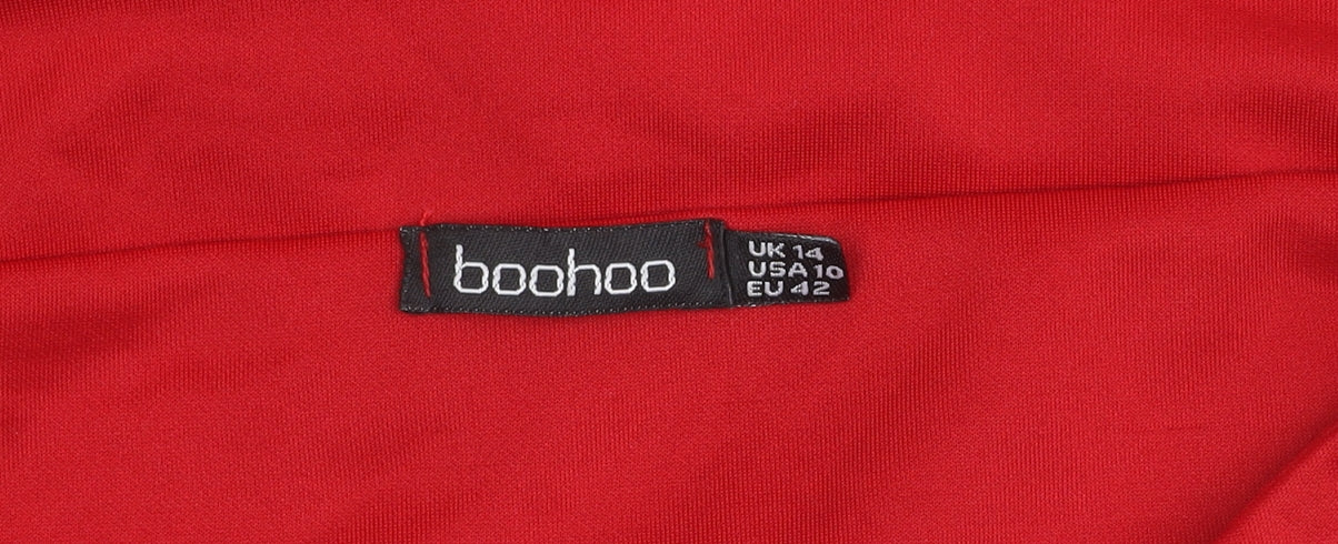 Boohoo Womens Red Cropped Sweetheart Neck Sleeveless Top Size 14