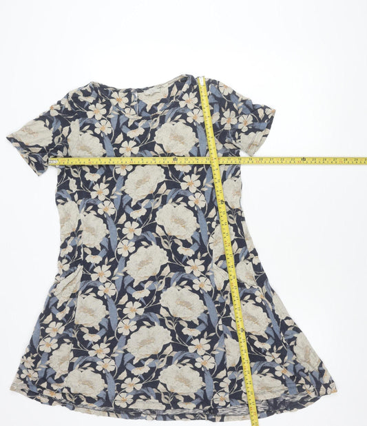 Womens UK Size 8 Fat Face Blue Tunic Blouse