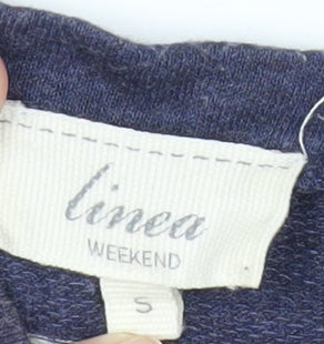 Linea Weekend Women Blue Striped Boat Neck 3/4 Sleeve T-Shirt Size S