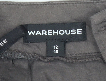 Warehouse Women Brown Size 12 Bubble Hem Cotton Skirt