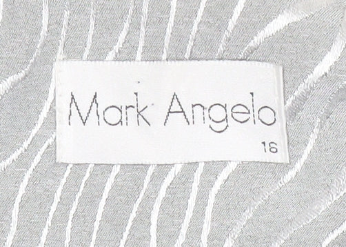 Mark Angelo Womens Grey Animal Print Long Coat Size 16 Polyester