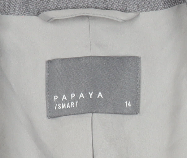Papaya Women’s Grey Blazer Size 14 Classic Work Office Jacket