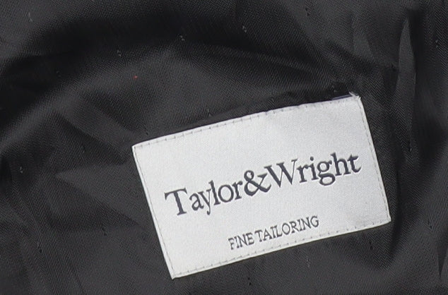 Taylor & Wright Men's Black Pinstripe 42R Suit Jacket Wool Blend