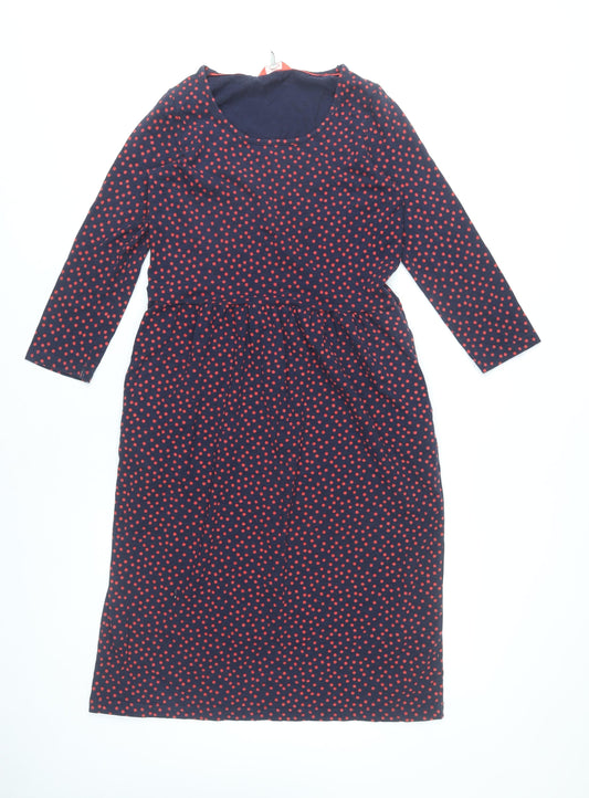 Joules Women’s Blue Polka Dot Fit & Flare Knee Length Dress Size 6