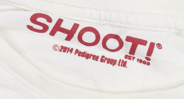 Tu Men’s White Small Graphic Shoot! Retro Football T-Shirt