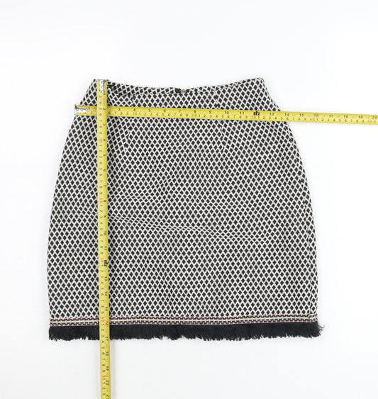 New Look Women’s Black Geometric Pencil Skirt UK 6 Short