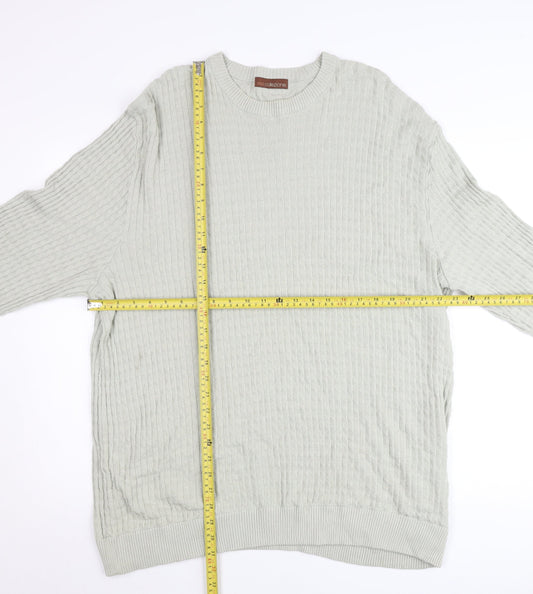Marks and Spencer Men’s Grey 2XL Crew Neck Cable Knit Pullover Jumper