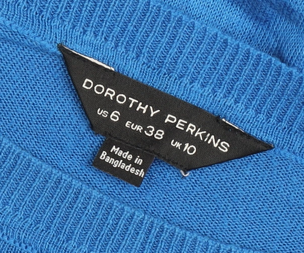 Dorothy Perkins Women’s Blue Crew Neck Jumper Size 10 Viscose Blend