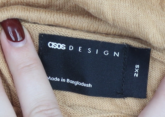 Additional view of ASOS Women’s Beige Cotton Mock Neck jumper 2XS