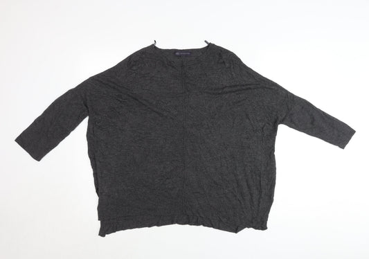Marks and Spencer Womens Grey Size 12 Relaxed Viscose Jumper