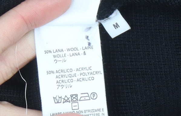 Maria Bellentani Womens Black Button Cardigan M Wool Blend