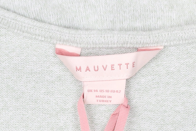 Mauvette Women’s Green Wrap Jumper UK 14 V-Neck Long Sleeve