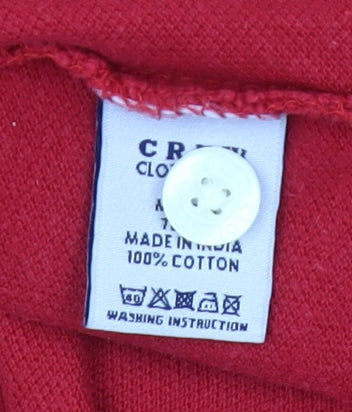 Crew Clothing Co. Men's Red XL Cotton Polo Shirt Short Sleeve