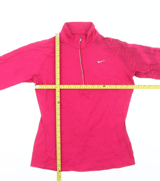 Nike Women’s Pink Dri-Fit 1/2 Zip Long Sleeve Running Top Size M
