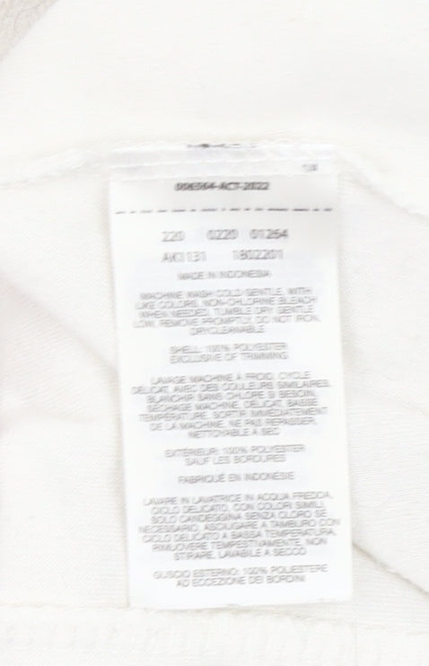 Columbia Womens White Fleece Sweatshirt L 1/4 Zip Hiking Outdoor Top