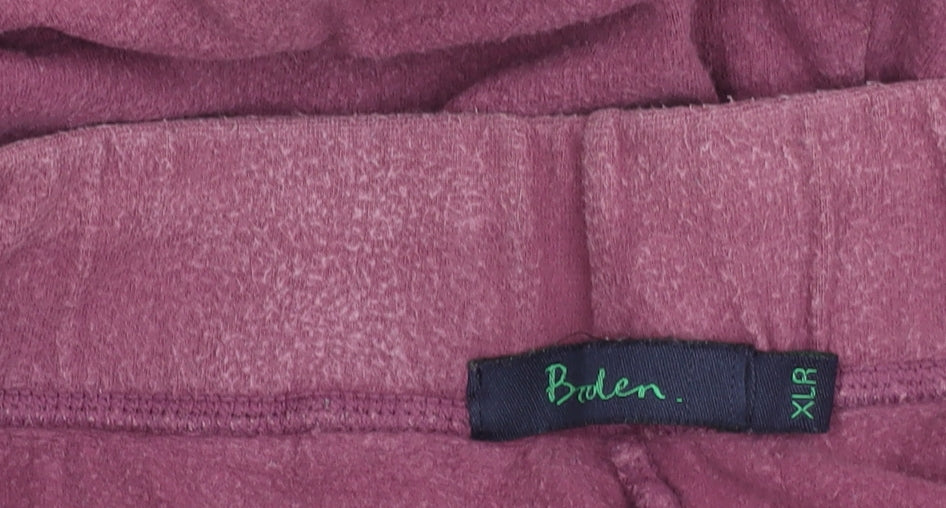Boden Women’s Purple Capri Trousers XL Cotton Blend Stretch Drawstring