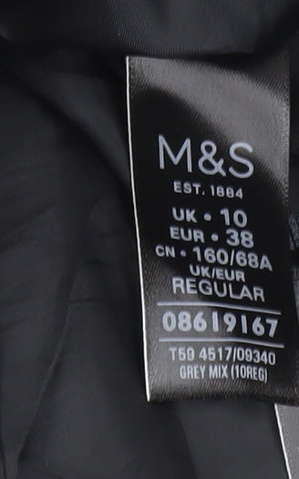 Marks and Spencer Womens Grey Check Tweed Skirt Size 10 Workwear
