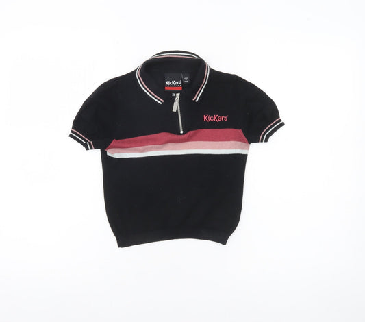 Womens UK Size XS Kickers Black Basic Polo