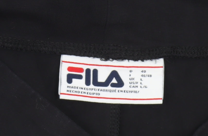 Fila Women Black L Leggings Slim Fit Stretch Activewear
