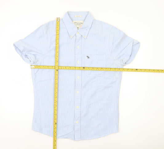 Abercrombie & Fitch Men’s Blue M Button-Down Short Sleeve Shirt