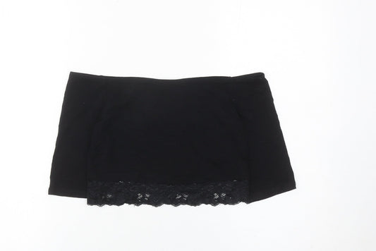 Additional front view of Miss Selfridge Women’s Black Cropped Lace Off Shoulder Top, size UK 10