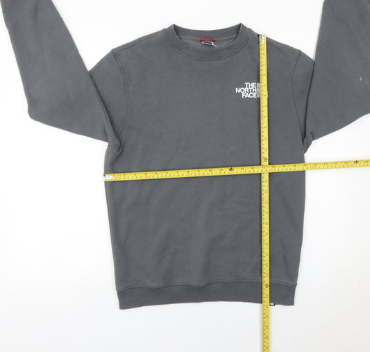 The North Face Men’s Grey Crew Neck Sweatshirt S Pullover Logo