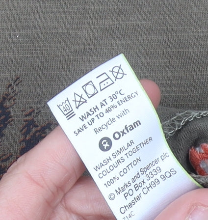 Marks and Spencer Men’s Brown Graphic T-Shirt Large Casual